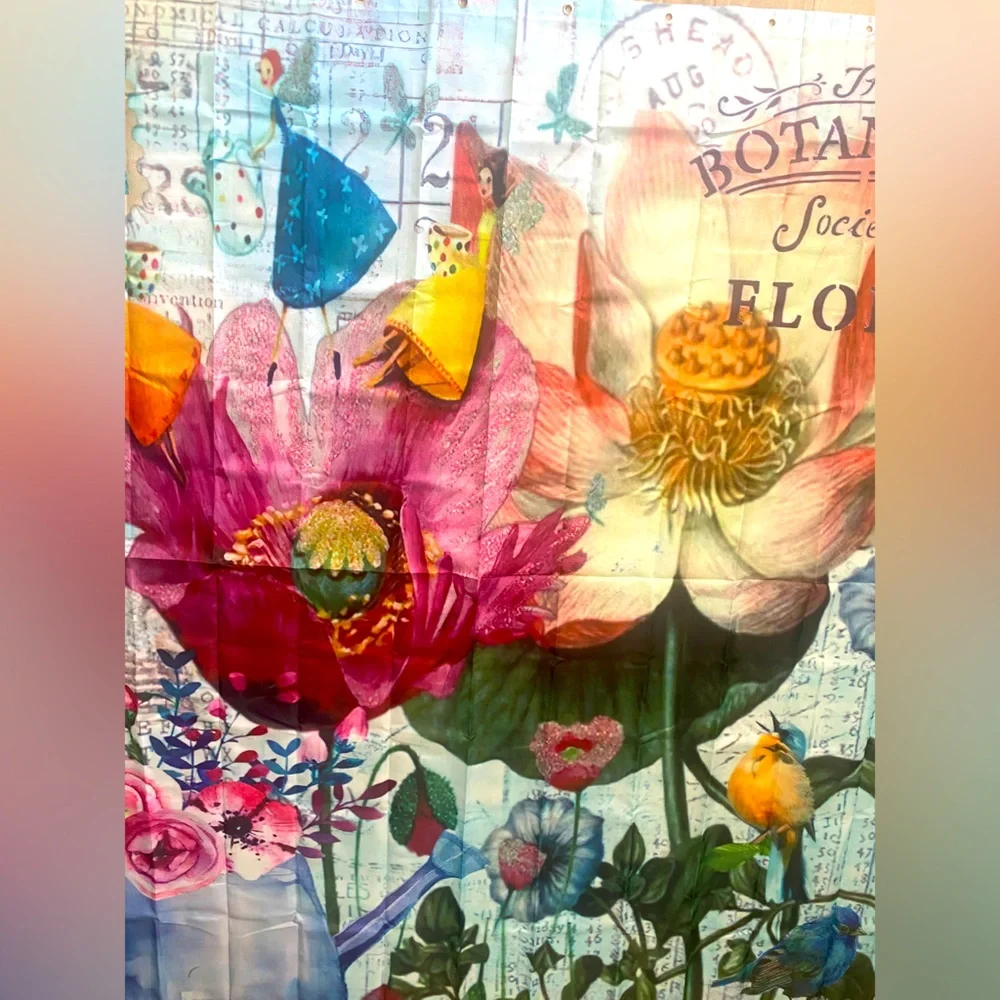 The Botanical Society Flora‎ Decorative Shower Curtain